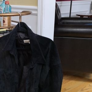 Perry Ellis Black Lightweight Suede Jacket